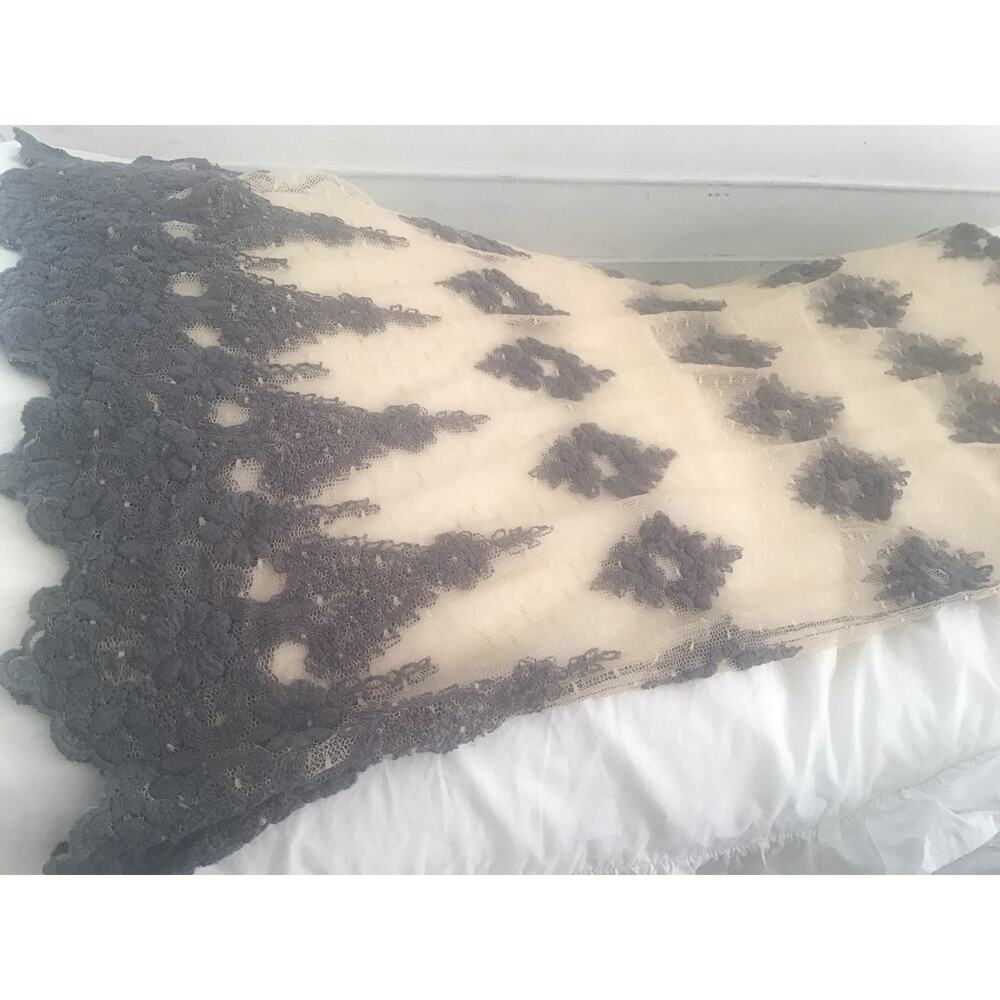 Bella Notte Olivia Lace Shams Pillow Cases Shams Standard Queen Graphite Grey Nw